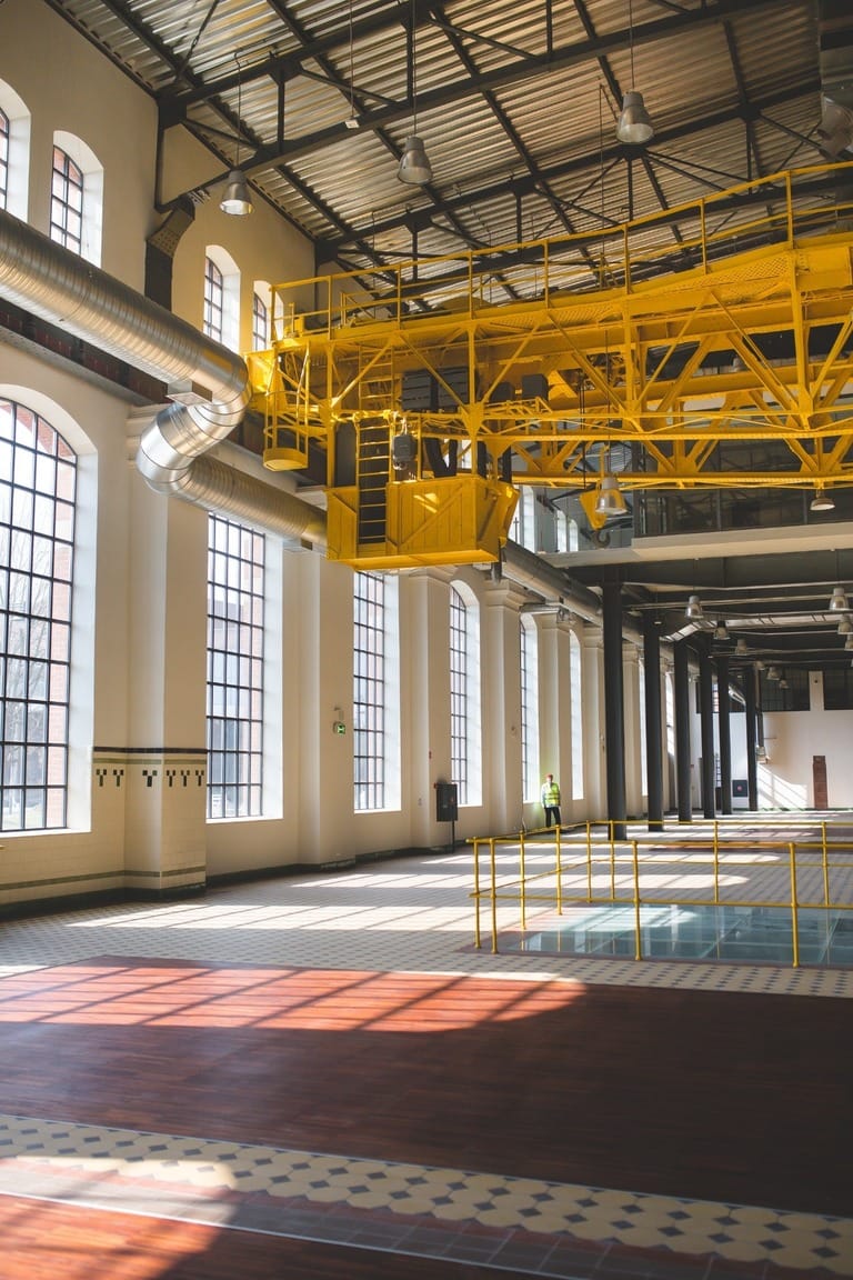 Internal industrial cleaning being performed inside an empty build where Encanto cleaned the cladding outside as well as the inside.